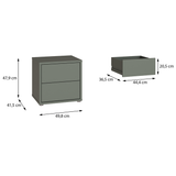 Wooden Bedside Cabinet Low With 2 Push-to-Open Drawers - Alice Springs
