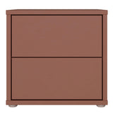 Wooden Bedside Cabinet Low With 2 Push-to-Open Drawers - Alice Springs