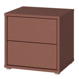 Wooden Bedside Cabinet Low With 2 Push-to-Open Drawers - Alice Springs