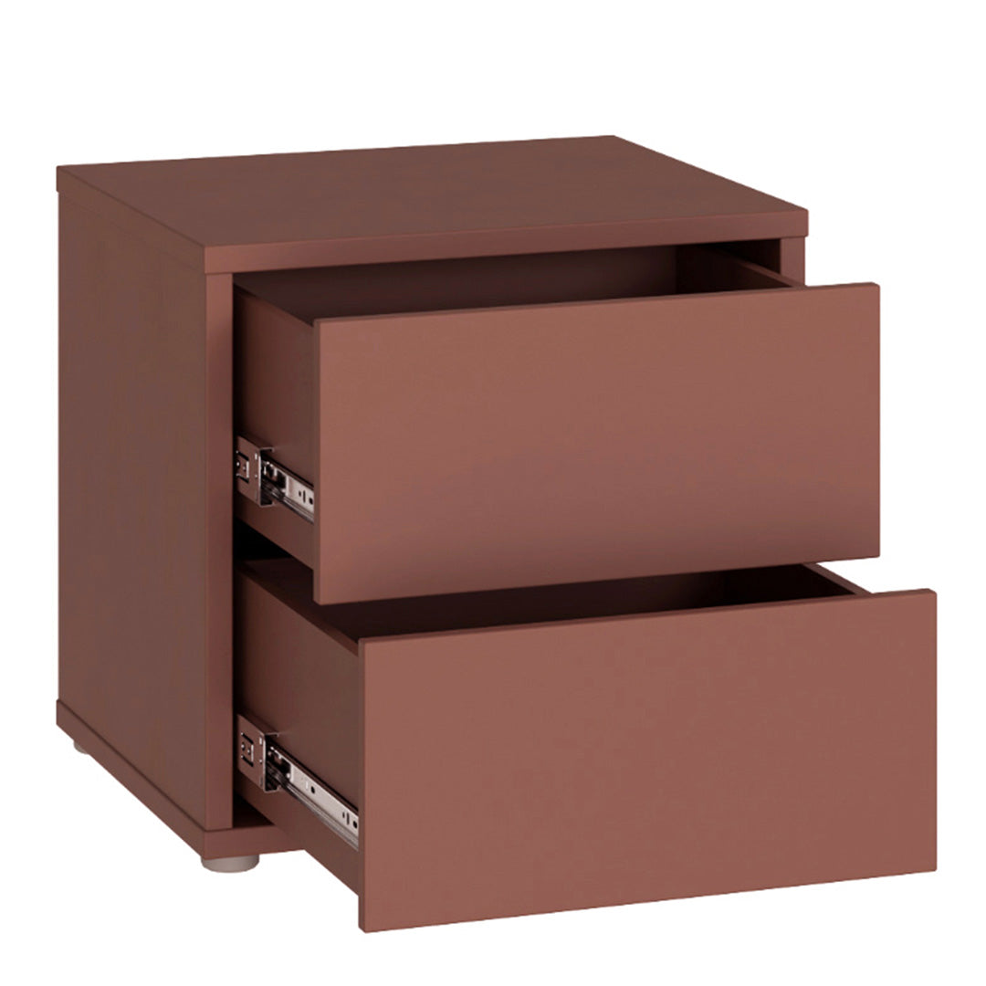 Wooden Bedside Cabinet Low With 2 Push-to-Open Drawers - Alice Springs