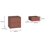 Wooden Bedside Cabinet Low With 2 Push-to-Open Drawers - Alice Springs