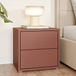 Wooden Bedside Cabinet Low With 2 Push-to-Open Drawers - Alice Springs