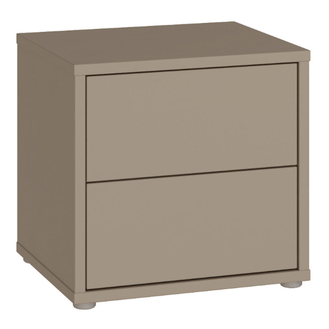 Wooden Bedside Cabinet Low With 2 Push-to-Open Drawers - Alice Springs