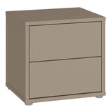 Wooden Bedside Cabinet Low With 2 Push-to-Open Drawers - Alice Springs