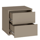 Wooden Bedside Cabinet Low With 2 Push-to-Open Drawers - Alice Springs