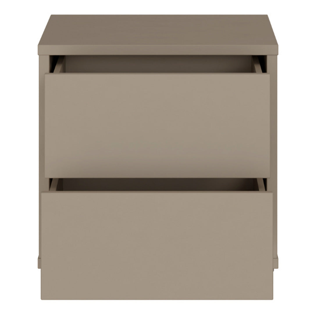 Wooden Bedside Cabinet Low With 2 Push-to-Open Drawers - Alice Springs