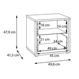Wooden Bedside Cabinet Low With 2 Push-to-Open Drawers - Alice Springs