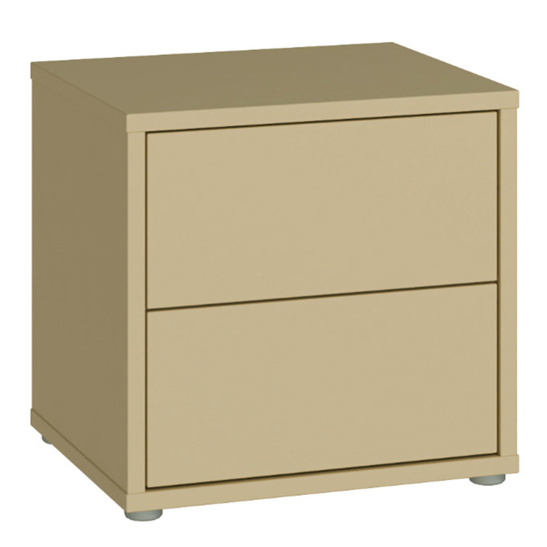 Wooden Bedside Cabinet Low With 2 Push-to-Open Drawers - Alice Springs