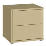 Wooden Bedside Cabinet Low With 2 Push-to-Open Drawers - Alice Springs