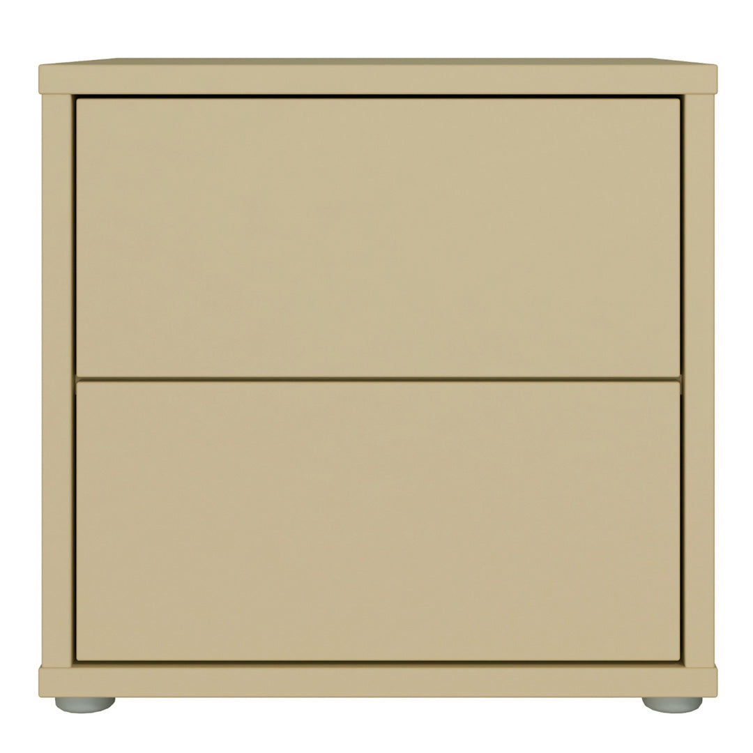 Wooden Bedside Cabinet Low With 2 Push-to-Open Drawers - Alice Springs