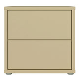 Wooden Bedside Cabinet Low With 2 Push-to-Open Drawers - Alice Springs