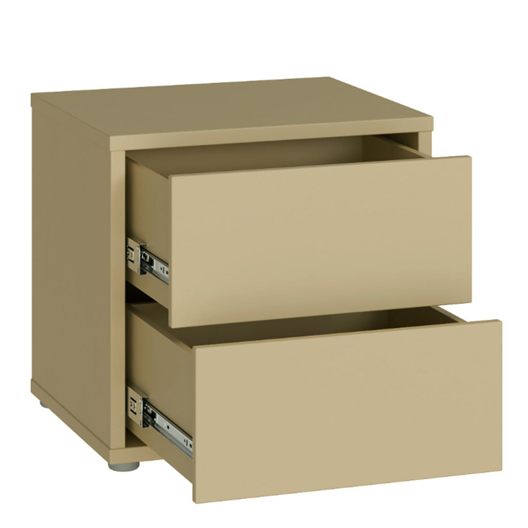 Wooden Bedside Cabinet Low With 2 Push-to-Open Drawers - Alice Springs