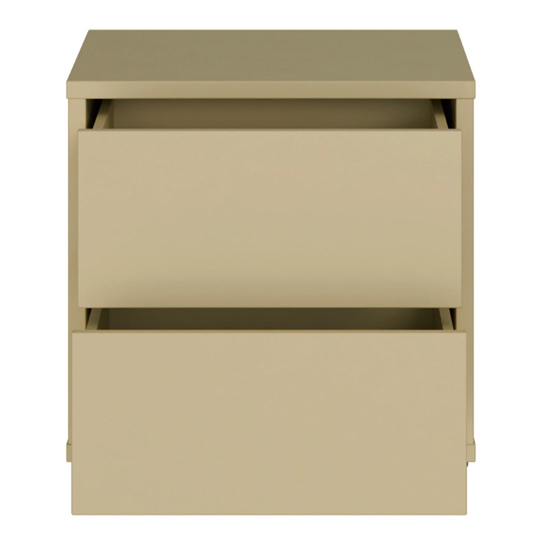 Wooden Bedside Cabinet Low With 2 Push-to-Open Drawers - Alice Springs