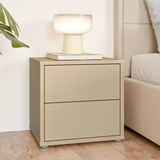 Wooden Bedside Cabinet Low With 2 Push-to-Open Drawers - Alice Springs