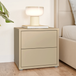 Wooden Bedside Cabinet Low With 2 Push-to-Open Drawers - Alice Springs