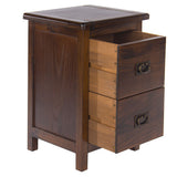 Wooden Bedside Cabinet Narrow With 2 Drawers - Boston