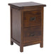 Wooden Bedside Cabinet Narrow With 2 Drawers - Boston