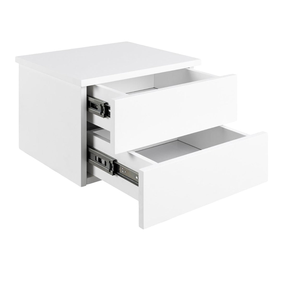 Wooden Bedside Cabinet Wall Hung With 2 Drawers - Avignon