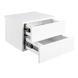 Wooden Bedside Cabinet Wall Hung With 2 Drawers - Avignon