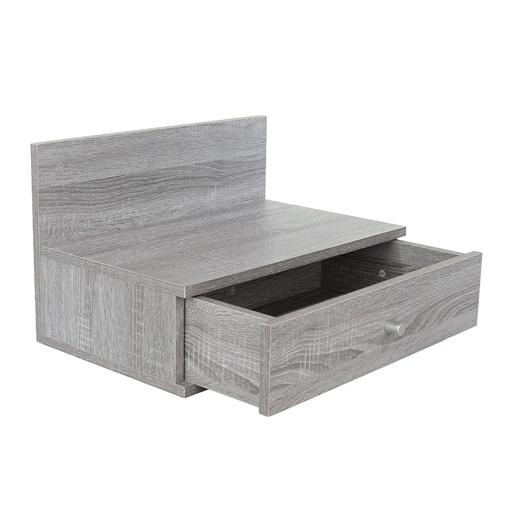 Wooden Bedside Cabinet Wall Hung With 1 Drawer in Set Of 2 - Kelly