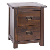 Wooden Bedside Cabinet Wide With 2 Drawers - Boston