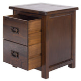 Wooden Bedside Cabinet Wide With 2 Drawers - Boston