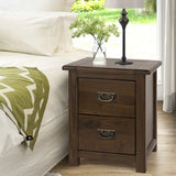 Wooden Bedside Cabinet Wide With 2 Drawers - Boston