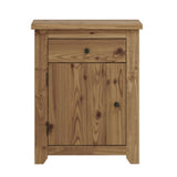 Wooden Bedside Cabinet With 1 Door And 1 Drawer - Havana