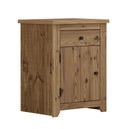 Wooden Bedside Cabinet With 1 Door And 1 Drawer - Havana