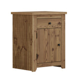 Wooden Bedside Cabinet With 1 Door And 1 Drawer - Havana