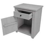 Wooden Bedside Cabinet With 1 Door And 1 Drawer - Havana