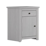 Wooden Bedside Cabinet With 1 Door And 1 Drawer - Havana