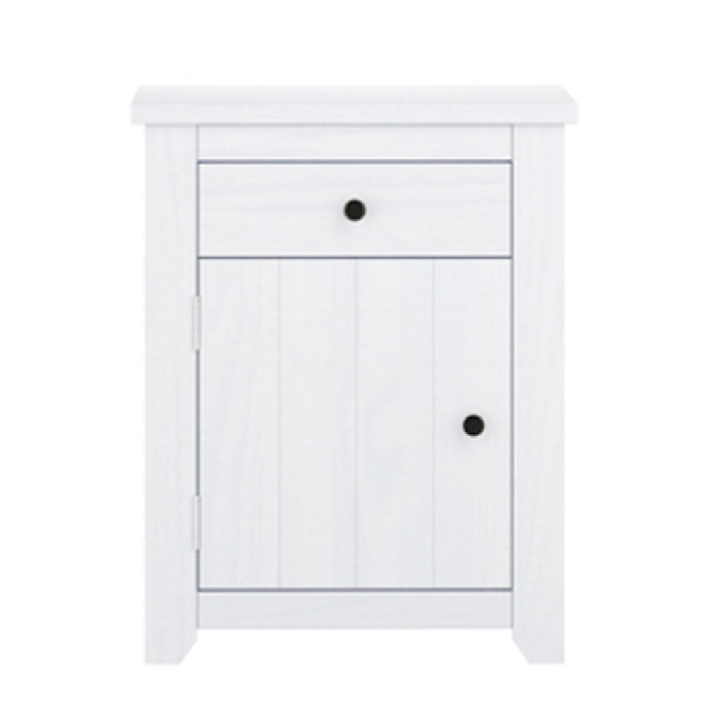 Wooden Bedside Cabinet With 1 Door And 1 Drawer - Havana