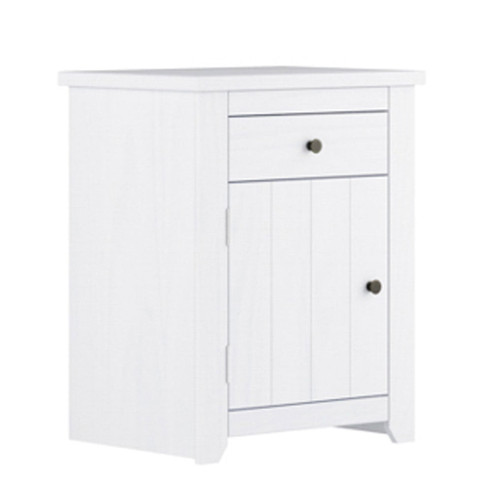 Wooden Bedside Cabinet With 1 Door And 1 Drawer - Havana