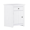 Wooden Bedside Cabinet With 1 Door And 1 Drawer - Havana
