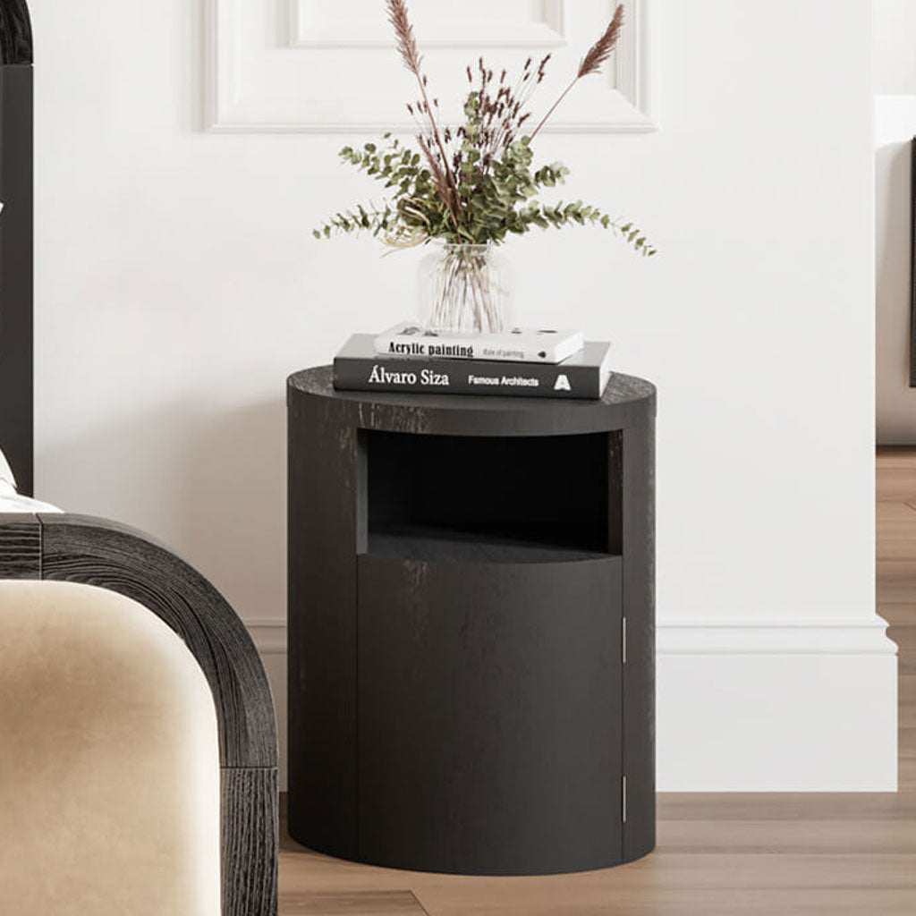 Wooden Bedside Cabinet With 1 Door - Yori