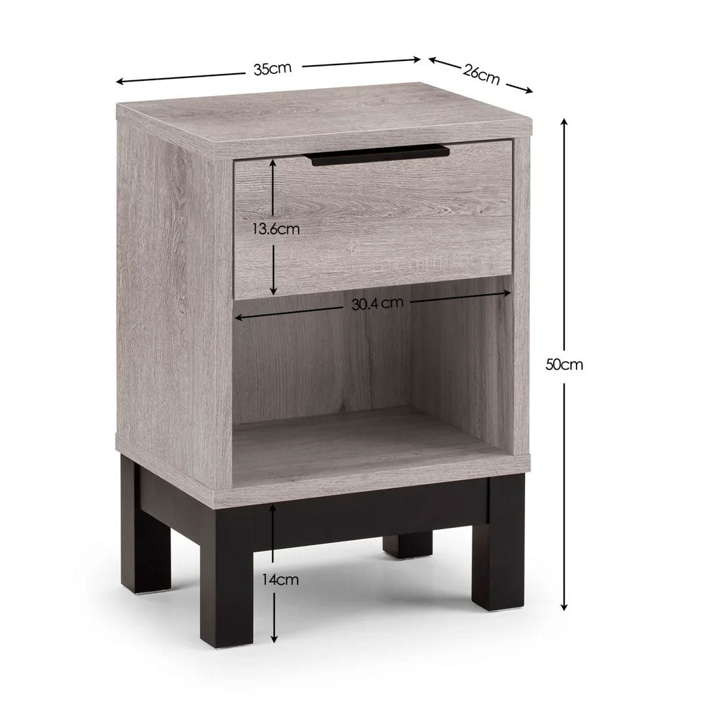 Wooden Bedside Cabinet With 1 Drawer - Bali