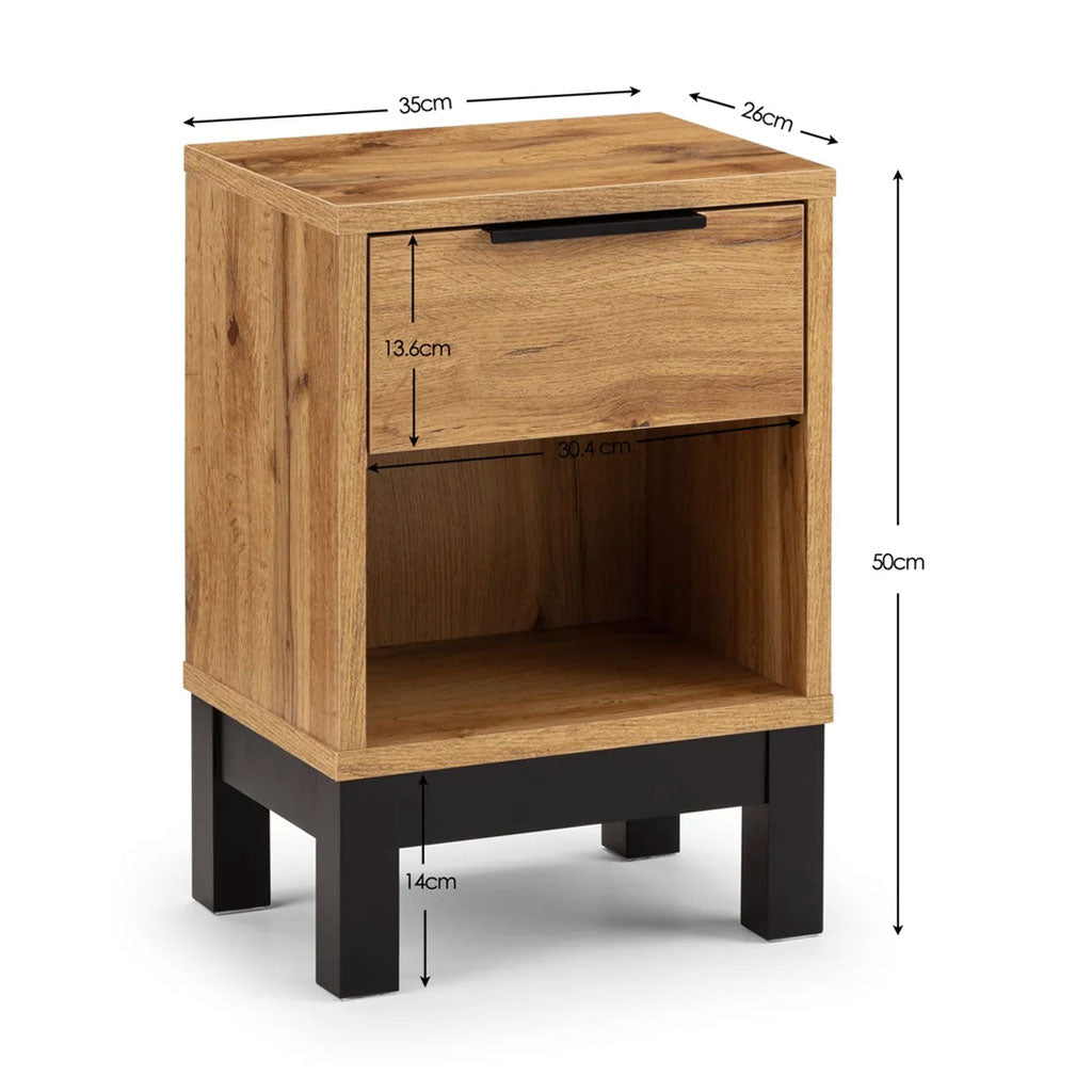 Wooden Bedside Cabinet With 1 Drawer - Bali