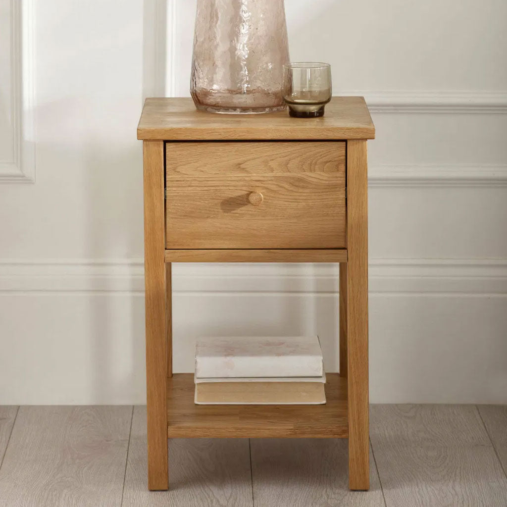 Wooden Bedside Cabinet With 1 Drawer - Coxmoor