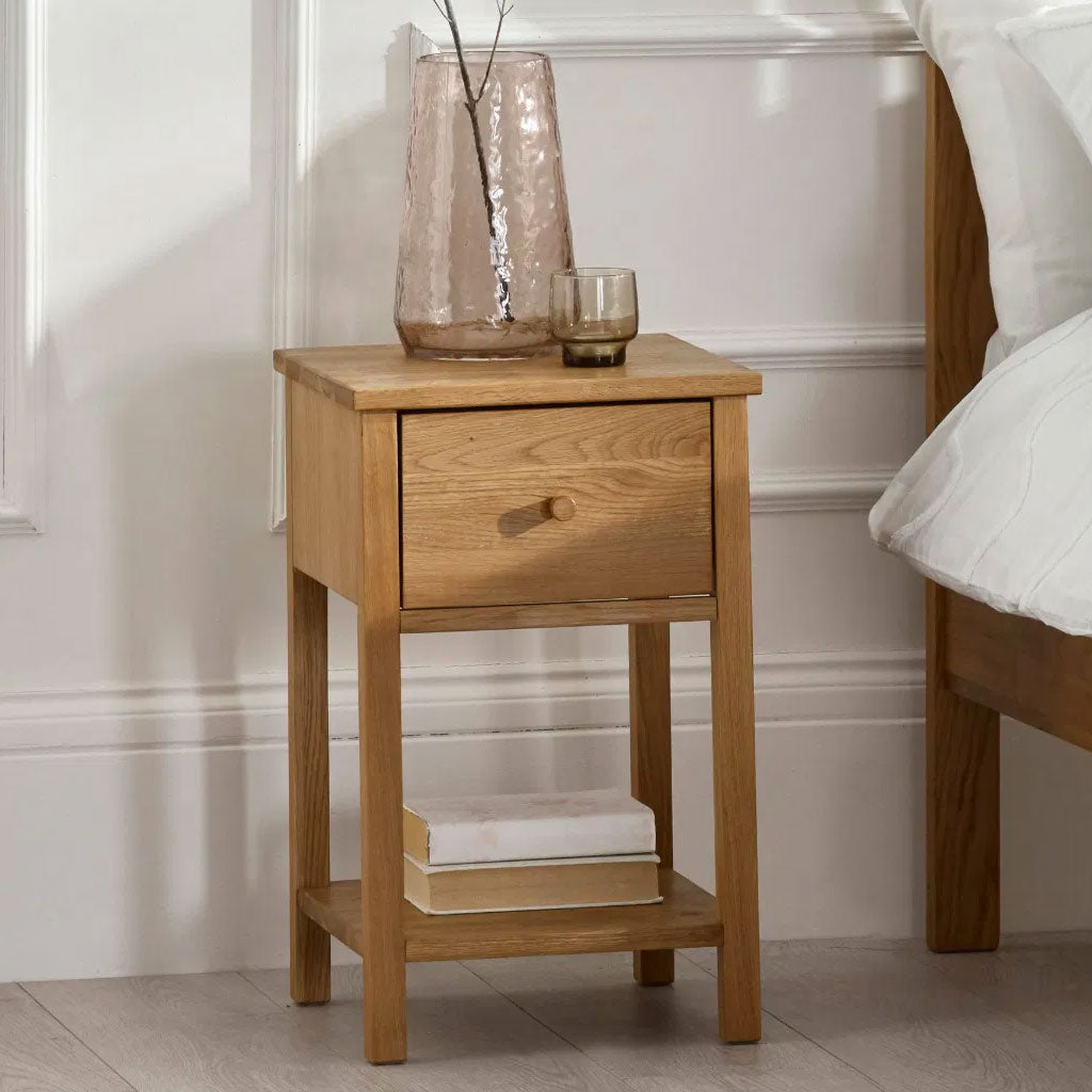 Wooden Bedside Cabinet With 1 Drawer - Coxmoor