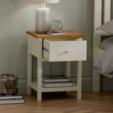 Wooden Bedside Cabinet With 1 Drawer - Coxmoor