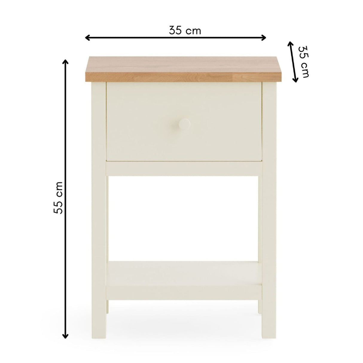 Wooden Bedside Cabinet With 1 Drawer - Coxmoor