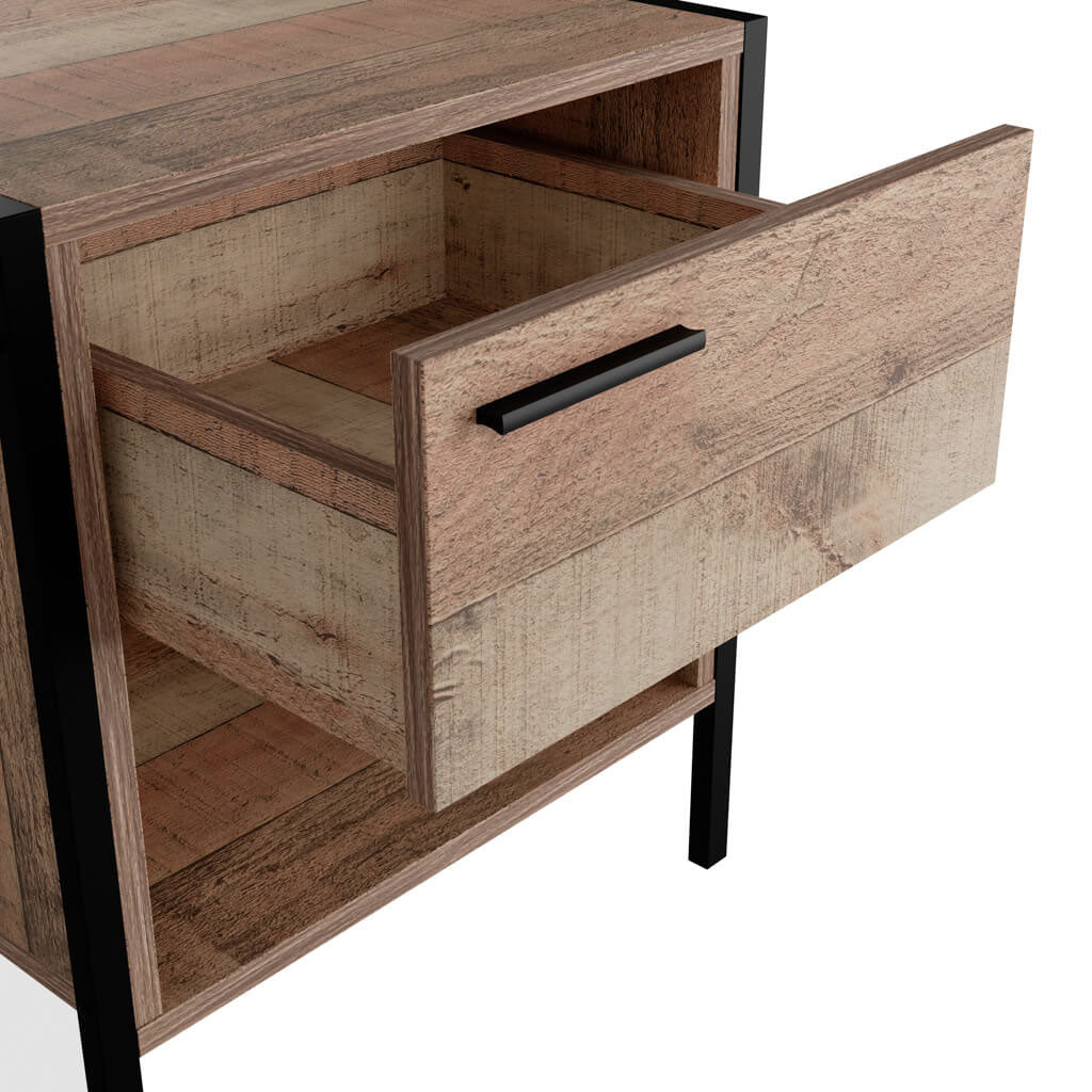 Wooden Bedside Cabinet With 1 Drawer - Hoxton