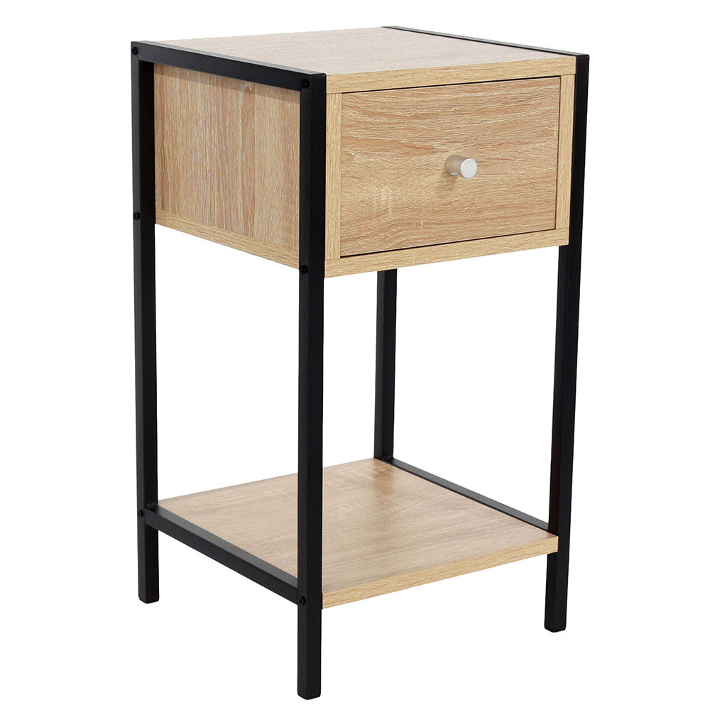 Wooden Bedside Cabinet With 1 Drawer - Kelly