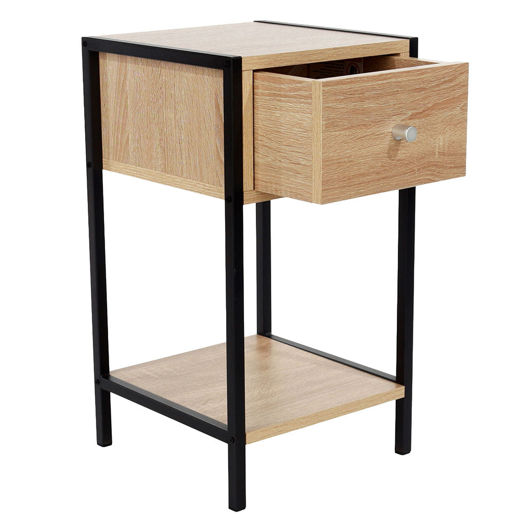Wooden Bedside Cabinet With 1 Drawer - Kelly