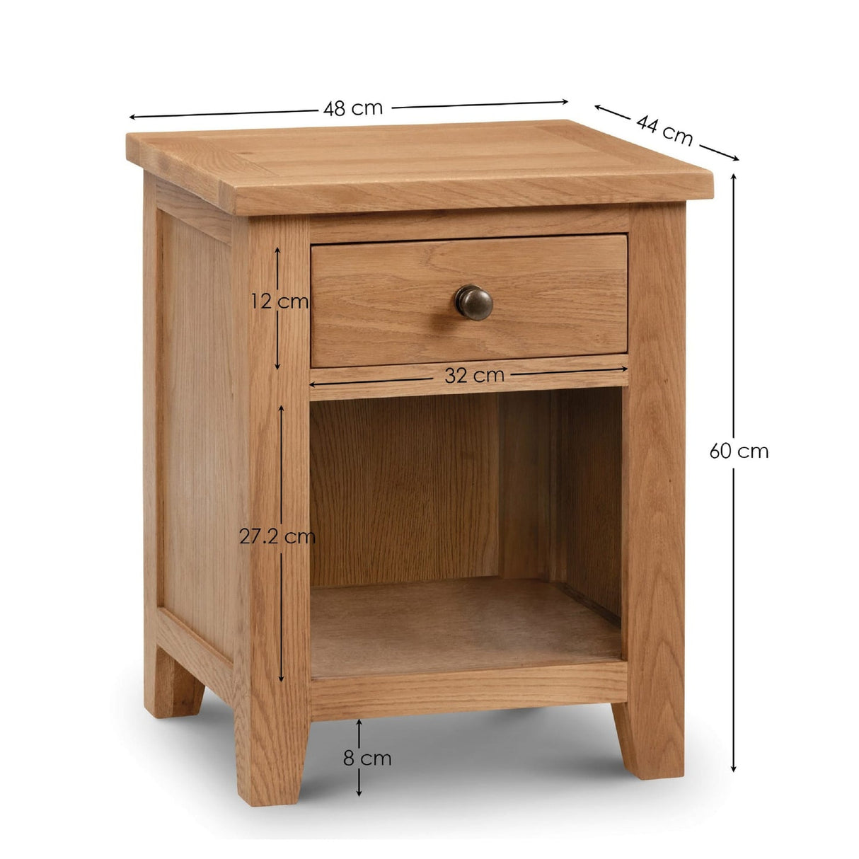 Wooden Bedside Cabinet With 1 Drawer - Marlborough