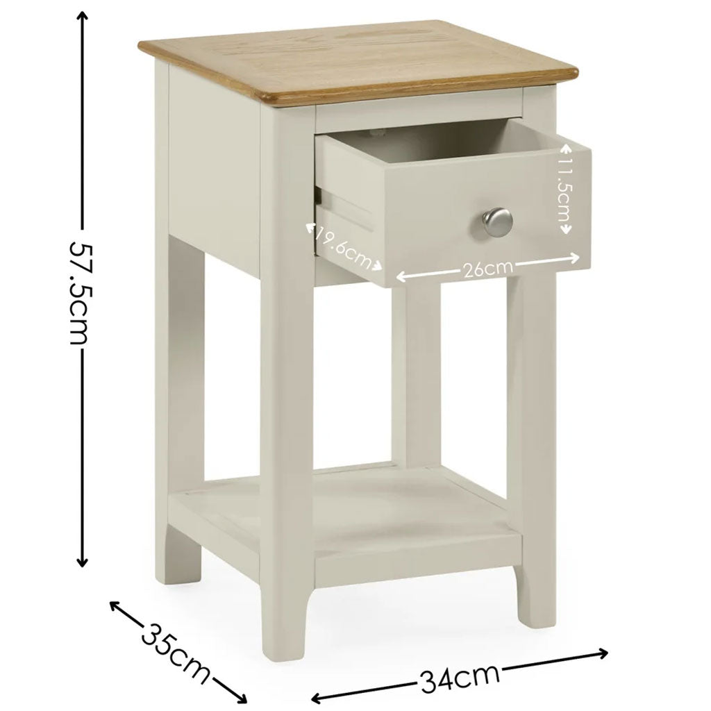 Wooden Bedside Cabinet With 1 Drawer - Somerset