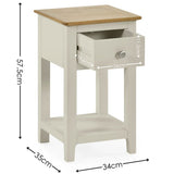 Wooden Bedside Cabinet With 1 Drawer - Somerset