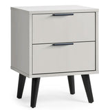 Wooden Bedside Cabinet With 2 Drawers - Alba
