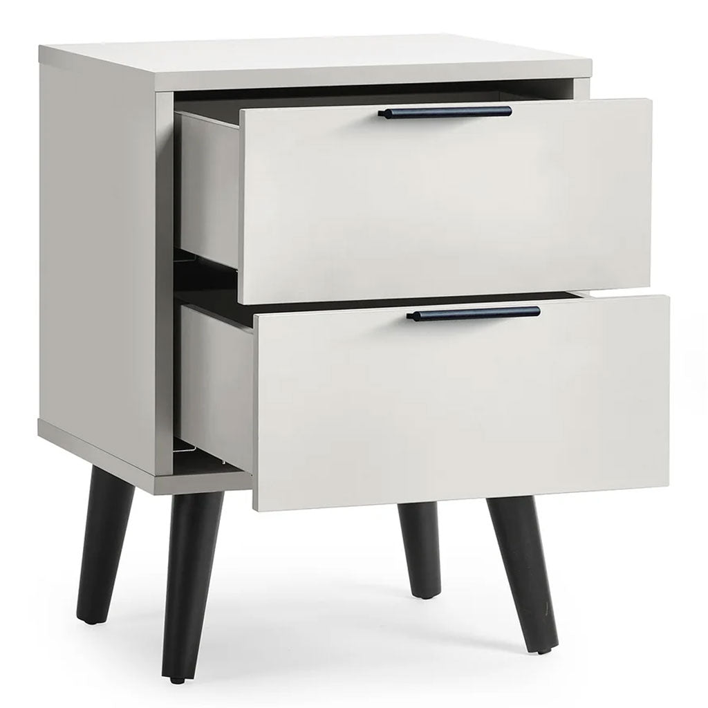 Wooden Bedside Cabinet With 2 Drawers - Alba
